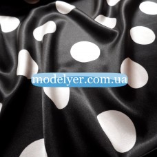 Ткань Атлас горох крупный (черно-белый)